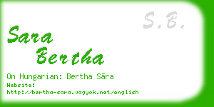 sara bertha business card